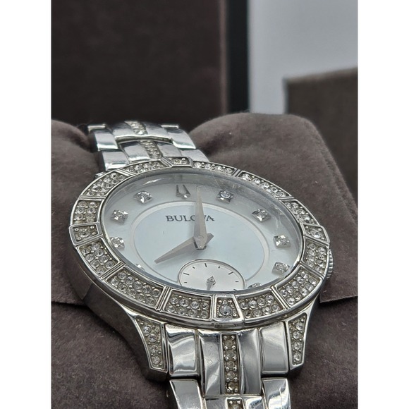 Bulova Ladies\' Classic Crystal Stainless Steel 2-Hand 96L291 NEEDS BATT SEE PICS main image 15
